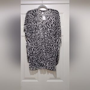 NWT Jordan Taylor Sheer Leopard Tunic Size Large